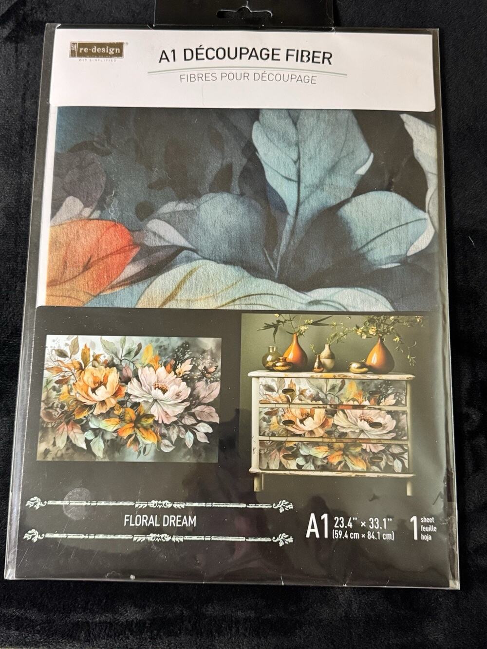 New ReDesign With Prima A1 Decoupage Furniture Fiber Floral Dream 23.4”x33.1”